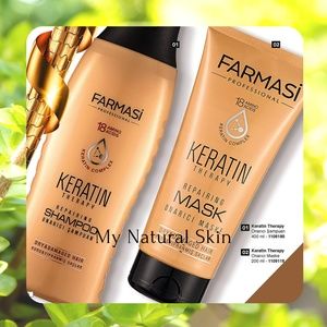 KERATIN COMPLEX Farmasi Hair Care SERIES 1 Shampoo 12.2 oz & 1 Mask 6.7 oz NIP!